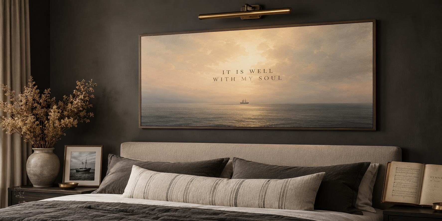 It Is Well With My Soul Hymn Modern Neutral Fine Art Canvas