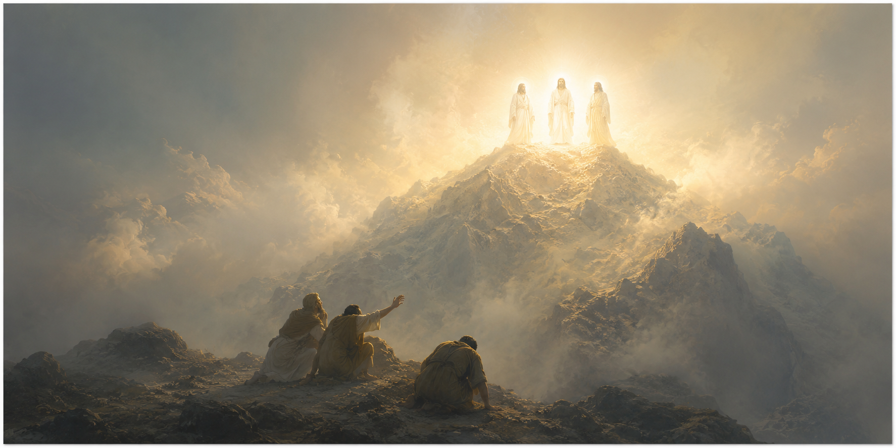 Transfiguration of Jesus Modern Neutral Fine Art Canvas