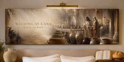 Wedding at Cana Water to Wine Modern Neutral Fine Art Canvas