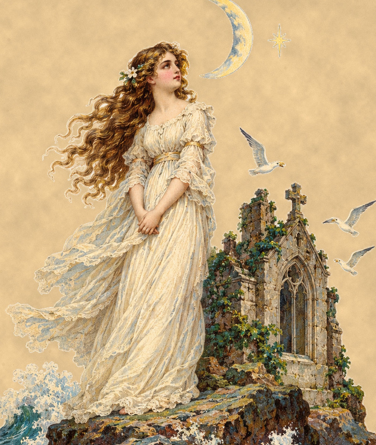 Close-up detail of the Annabel Lee artwork