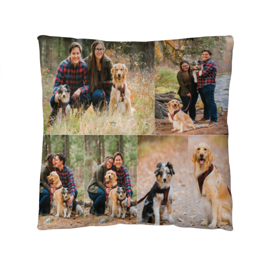 Personalized Photo Collage Pillow | Custom Picture Cushion with Pets, Family, or Couple Photos | Perfect Gift for Home & Loved Ones