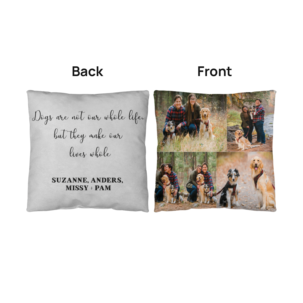 Personalized Photo Collage Pillow | Custom Picture Cushion with Pets, Family, or Couple Photos | Perfect Gift for Home & Loved Ones