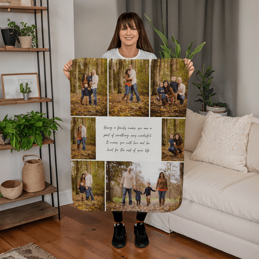 Custom Photo Collage Blanket  Photo Collage Blanket with Family Quote