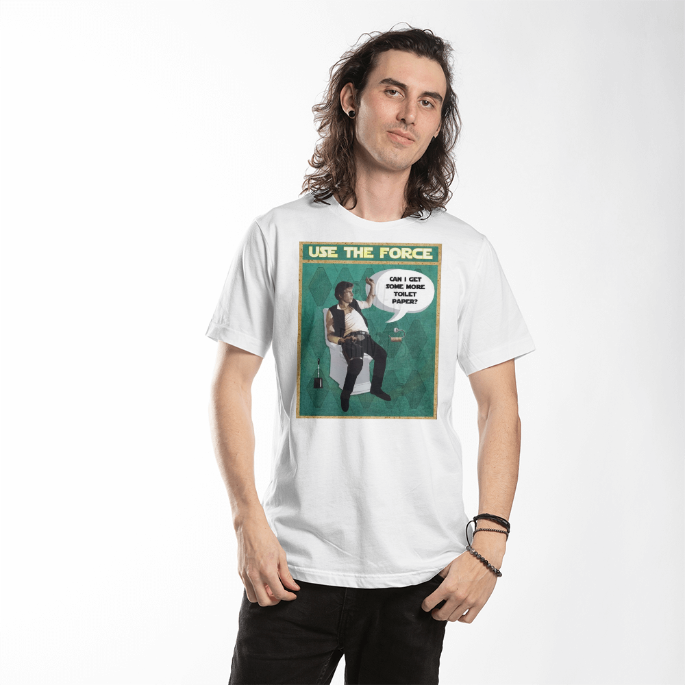 Star Wars Han Solo Use The Force T-shirt Print, Use the Force T-shirt, Funny Bathroom T-shirt Print, Funny Bathroom Print, Star Wars Bathroom T-shirt Print