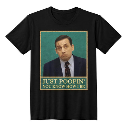 The Office Michael Scott Just Poopin' You Know How I Be T-shirt Print, Funny Bathroom T-shirt, The Office Bathroom T-shirt Print