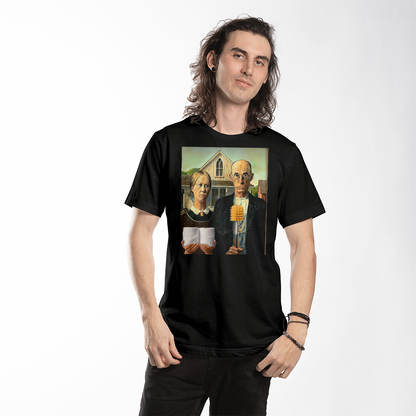 American Gothic Toilet Paper Funny Bathroom Print on T-shirt Funny Bathroom T-shirt Design  Funny T-shirt Design Humor T-shirt Design