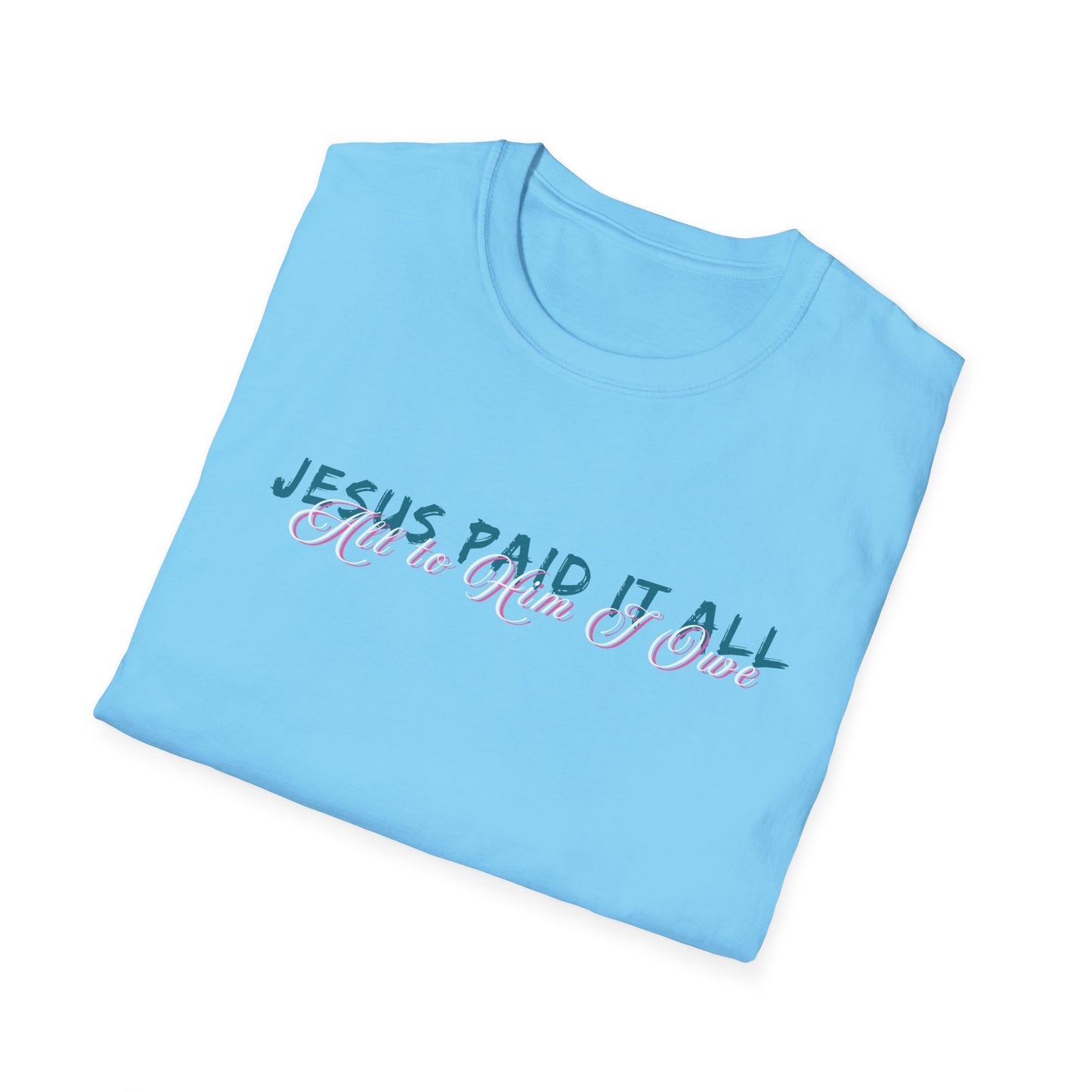 Jesus Paid It All Christian T-Shirt – Faith Shirt for Women, Religious Graphic Tee, Bible Verse Shirt, Inspirational Gift, Guest Check Jesus Paid It All Shirt