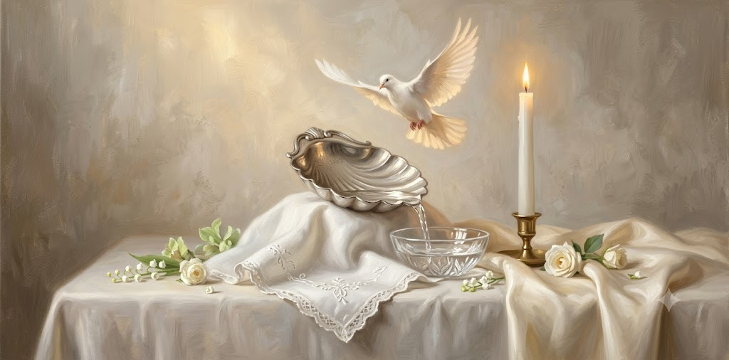 Baptism keepsake still life devotional art