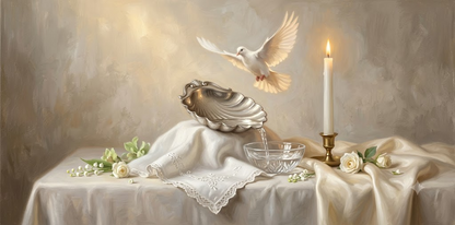 Baptism keepsake still life devotional art