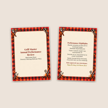 BBQ birthday card front and inside spread