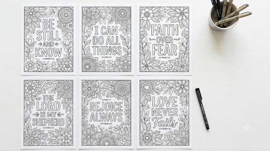 Adult Bible verse scripture coloring pages preview