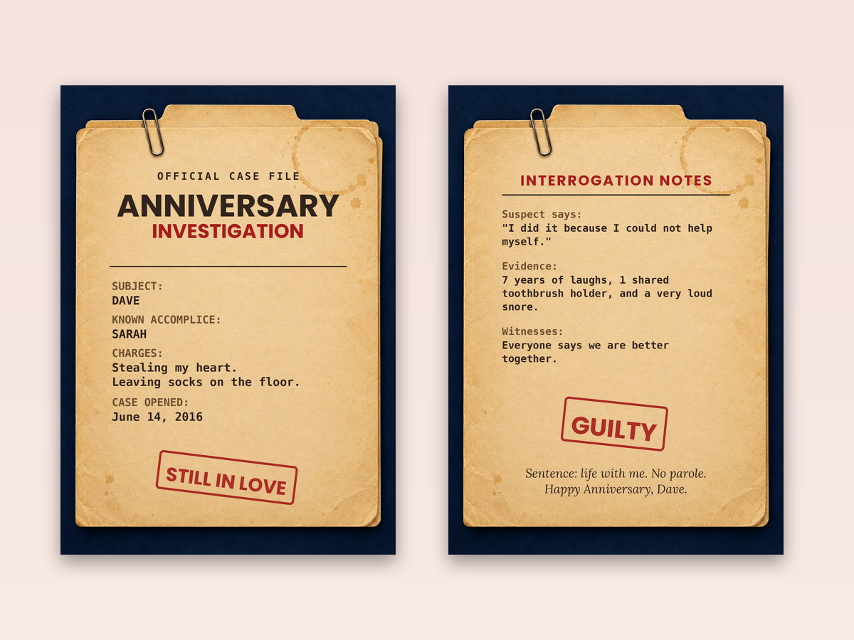 Case file cover and interrogation notes inside