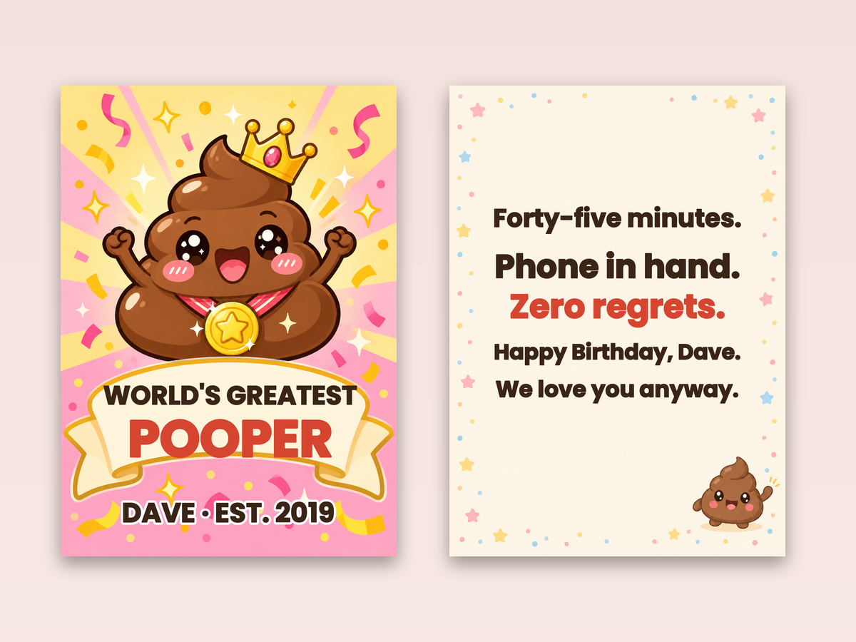 Card cover and inside message side by side