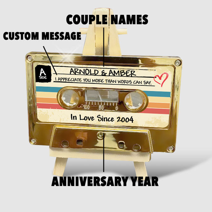 A Personalized Couple’s Playlist Mix tape - A Custom Mixtape for Two Hearts - Personalized Couple Mixtape – Custom Song Lyrics Gift for Him or Her
