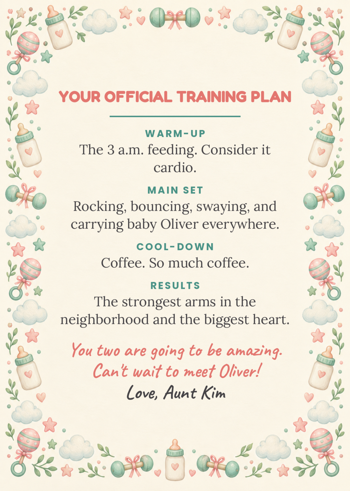 Inside: official training plan for new parents