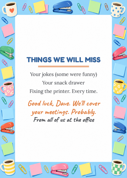 Inside: things we will miss and farewell note
