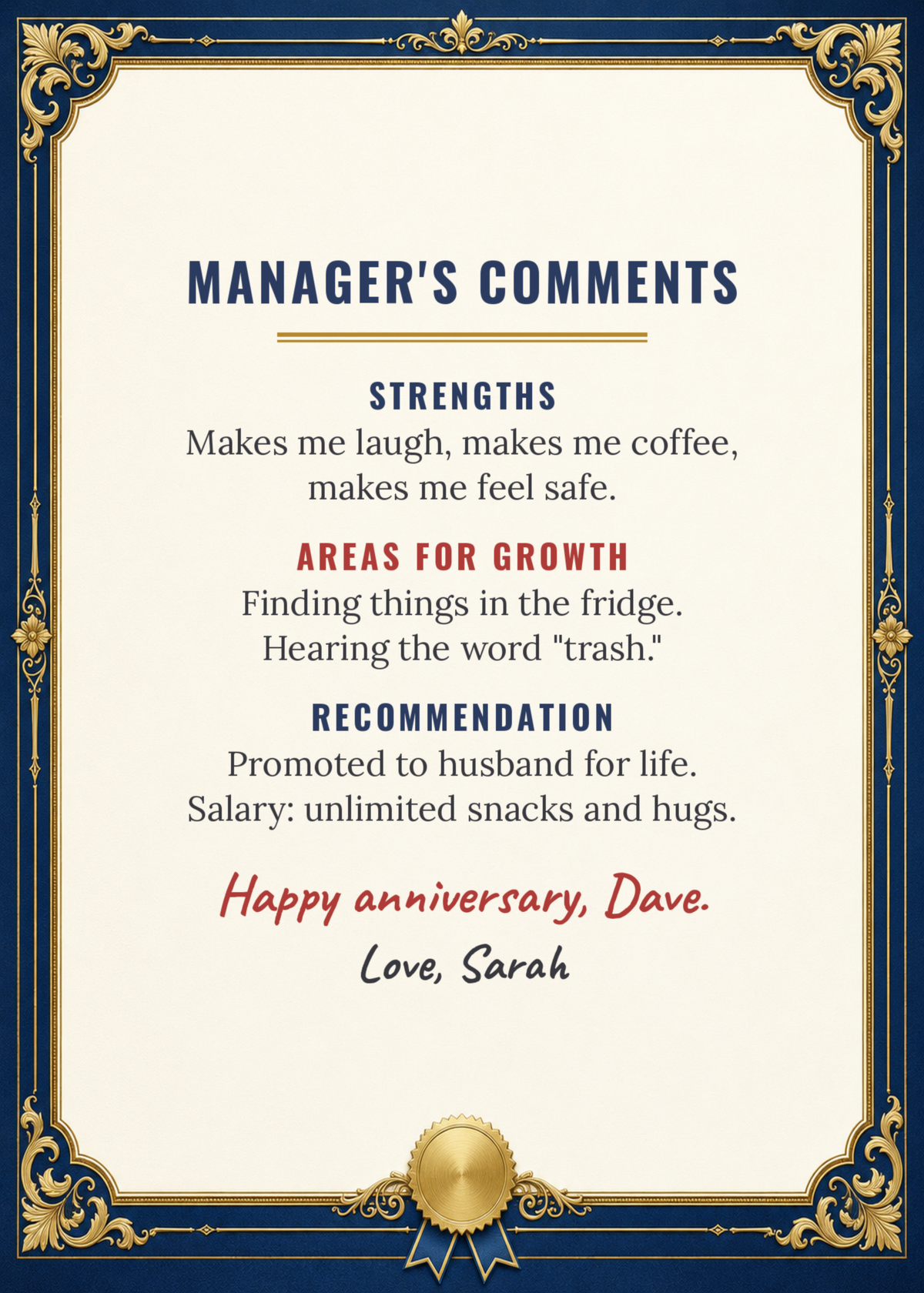 Inside: manager comments and recommendation