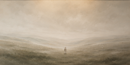 Good Shepherd canvas flat art - Jesus with his flock, John 10:11, panoramic