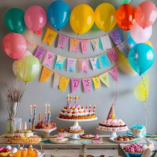 Custom vinyl party banner at a celebration