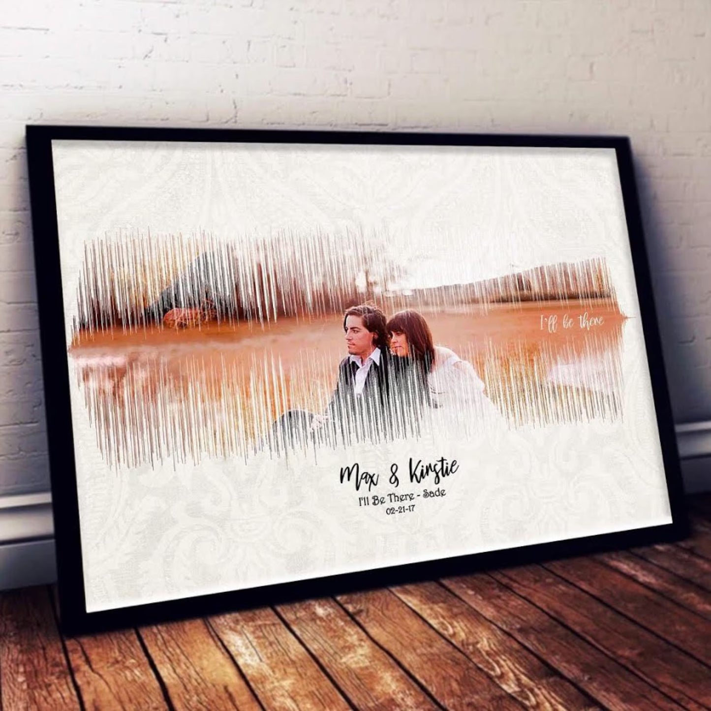 Custom Anniversary Wedding Sound Wave Song Print Canvas - Music Gift - Any sound or song
