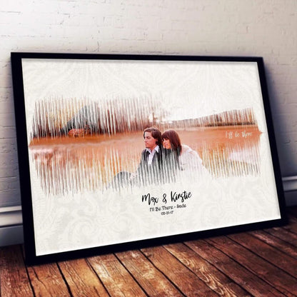 Custom Anniversary Wedding Sound Wave Song Print Canvas - Music Gift - Any sound or song