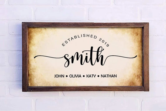 Family Custom Names Canvas Wall Art Print