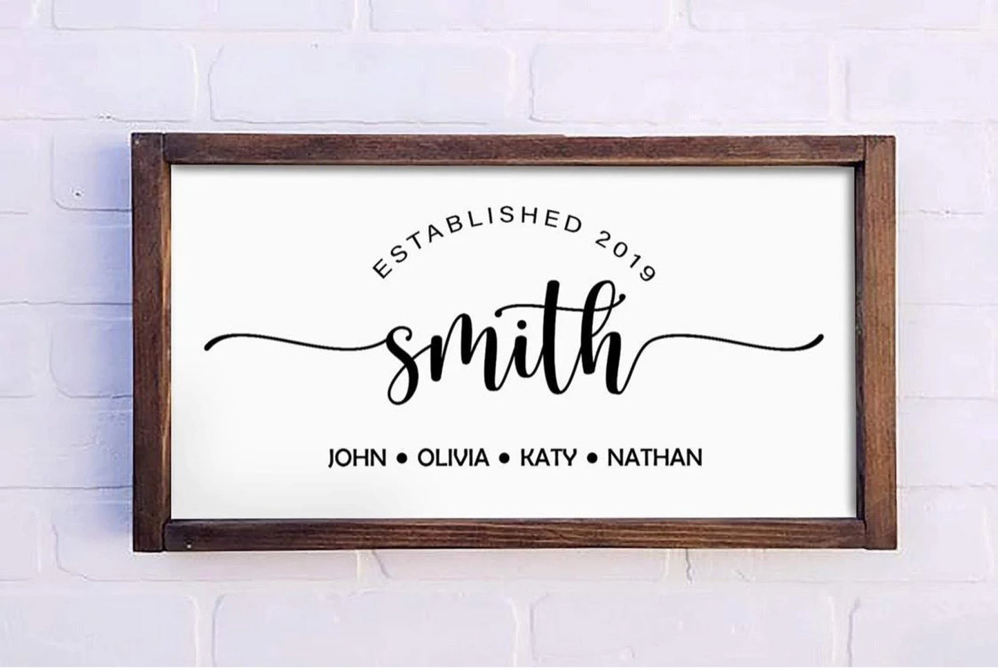 Family Custom Names Canvas Wall Art Print