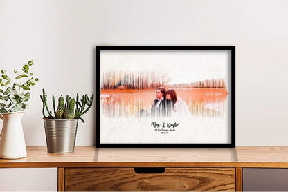 Custom Anniversary Wedding Sound Wave Song Print Canvas - Music Gift - Any sound or song