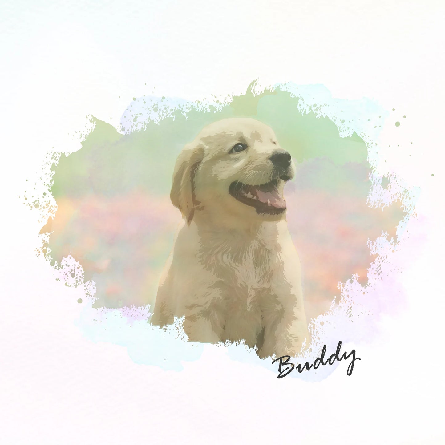 Pet Portrait Illustration Canvas Art Print