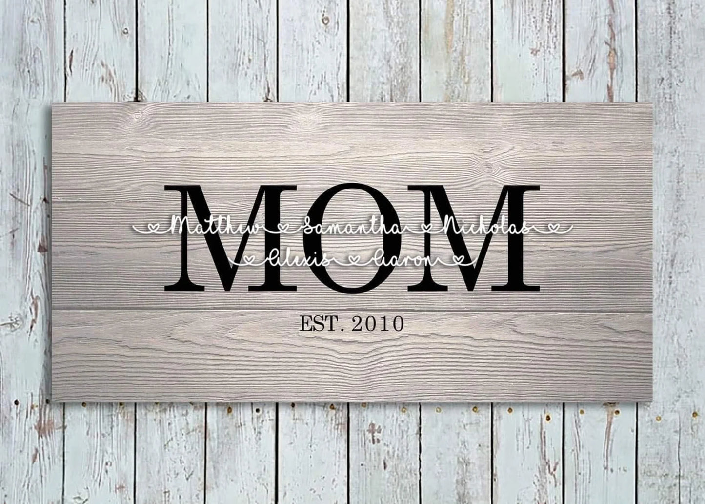 Custom Mom Children Wood Canvas