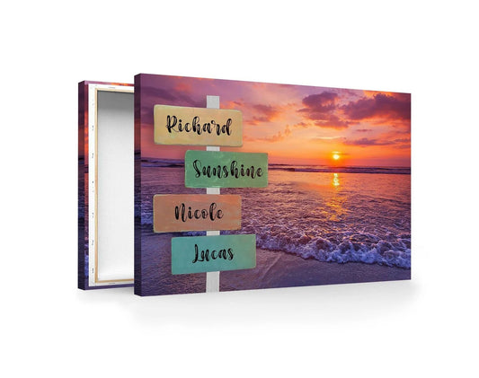 Family Custom Names Signs Canvas Wall Decor