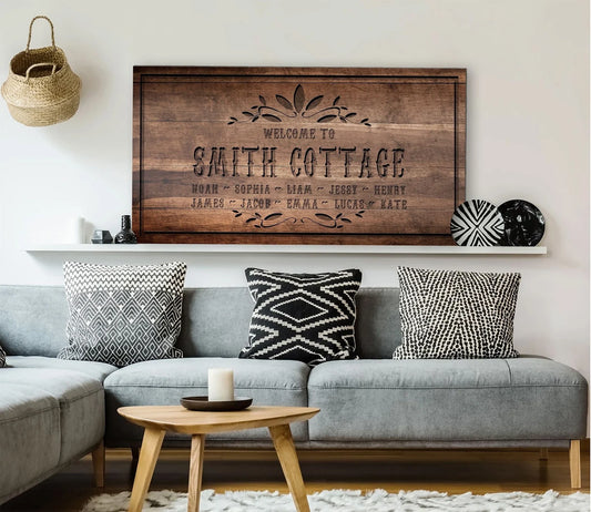 Rustic Family Names Custom Canvas Decor
