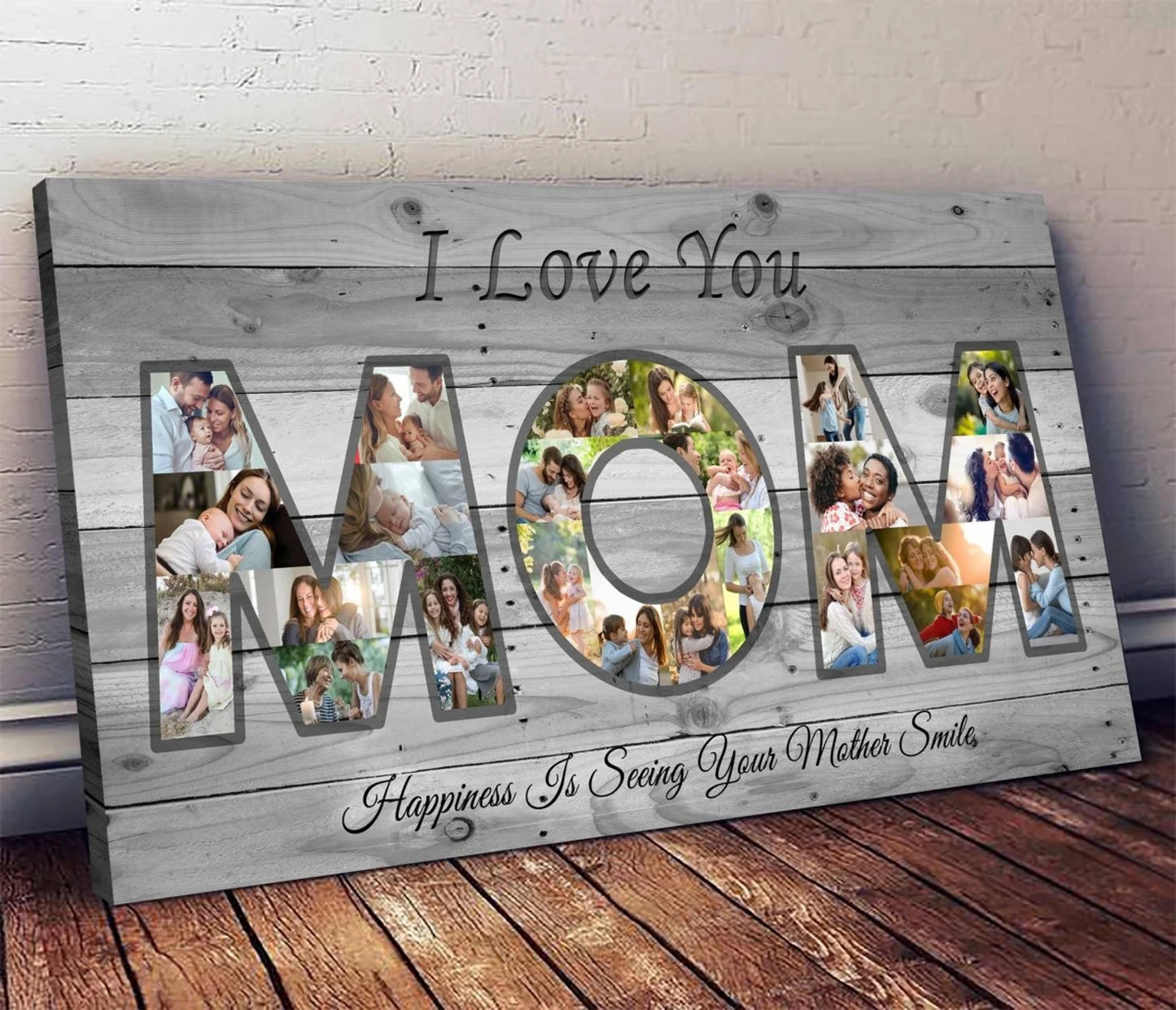 Custom Mother’s Day Art, Mom gift, Photo Mom Art, Collage Photo Wood Canvas