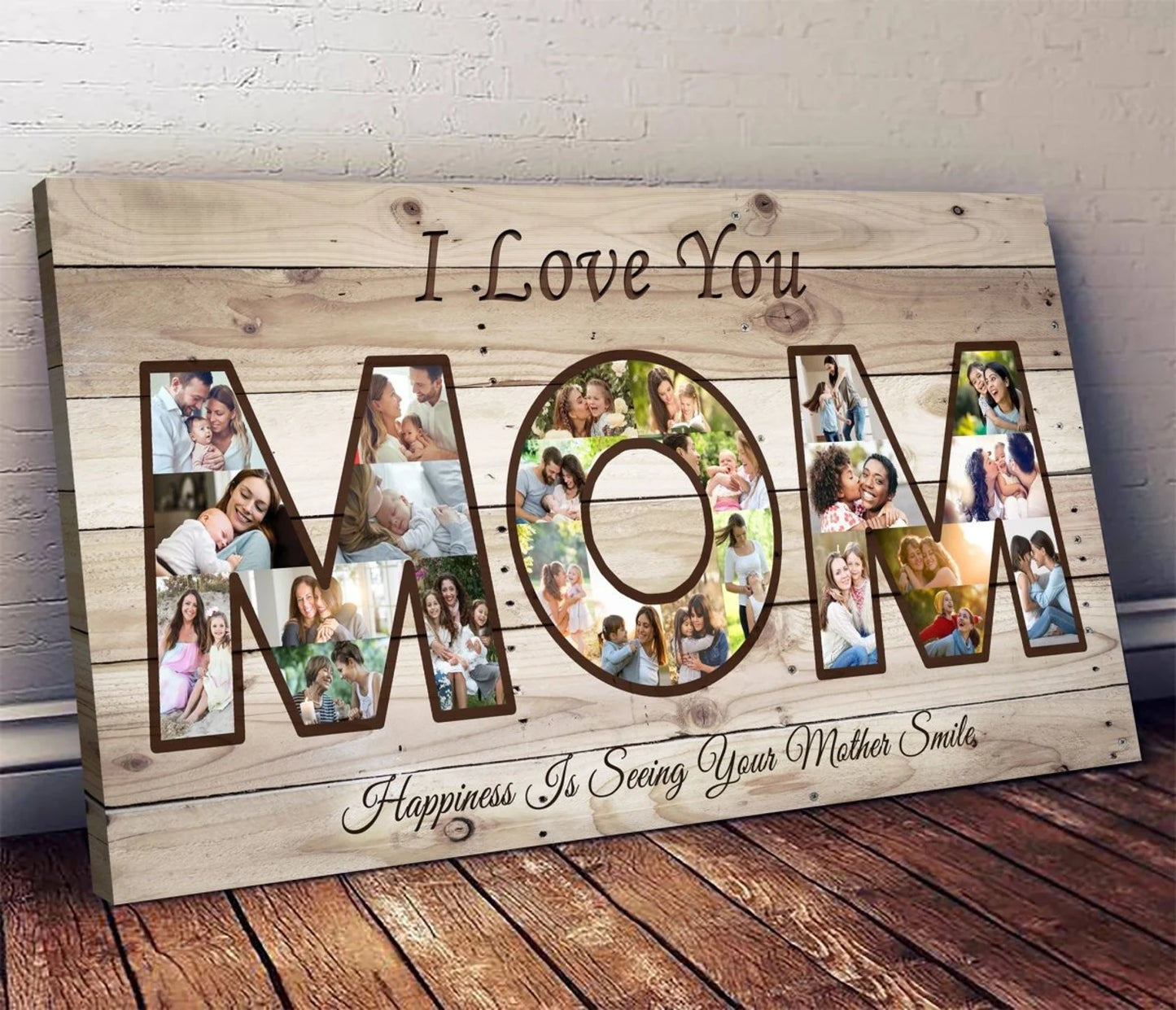 Custom Mother’s Day Art, Mom gift, Photo Mom Art, Collage Photo Wood Canvas