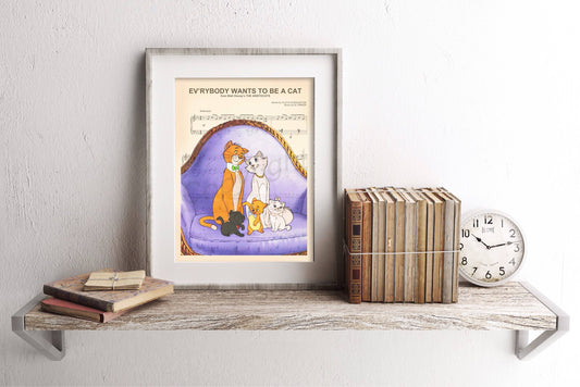 Aristocats Sheet Music Art Print