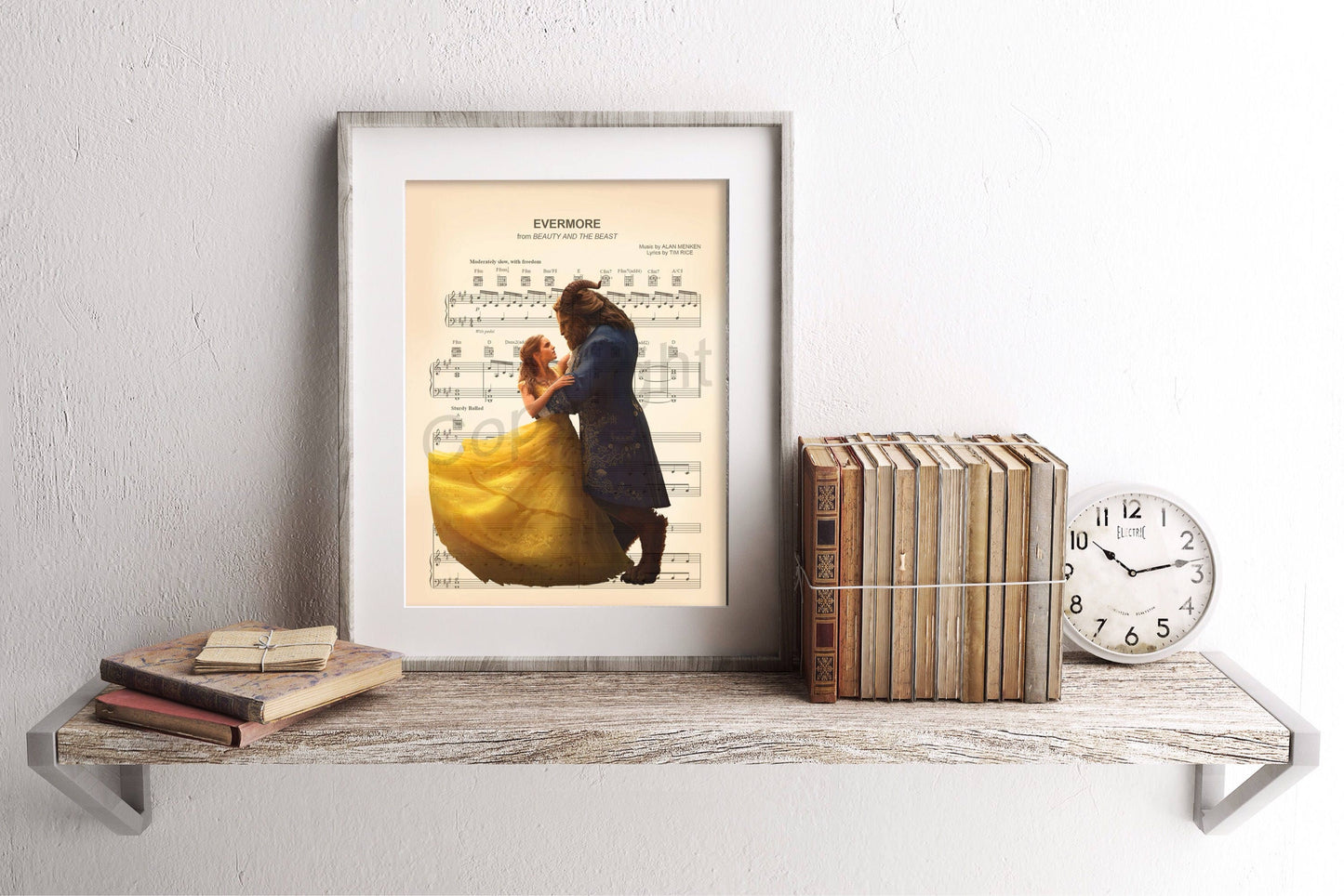 Beauty and the Beast Live Action Evermore Sheet Music Art Print