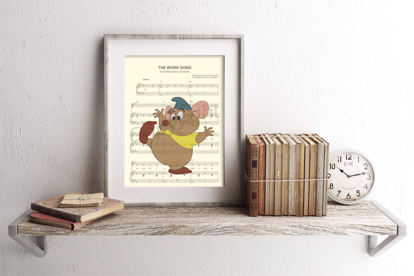 Cinderella Gus The Work Song Sheet Music Wall Art — Disney Gift for Music Lovers