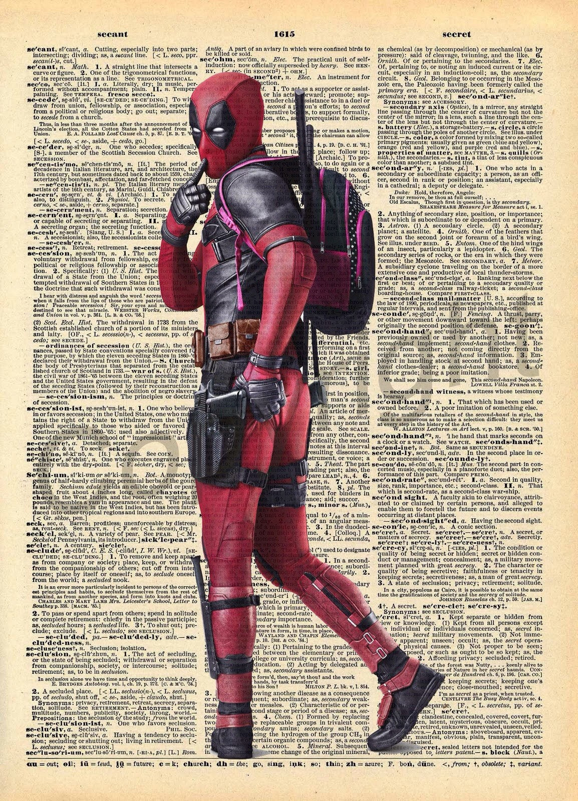 Deadpool Silly Dictionary Art Print