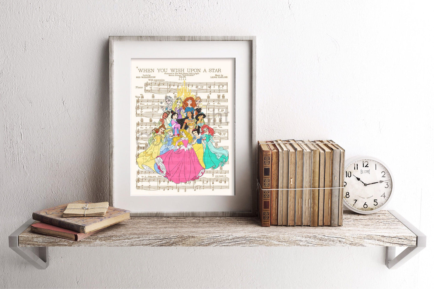 Disney Princesses When You Wish Upon A Star Sheet Music Art Print