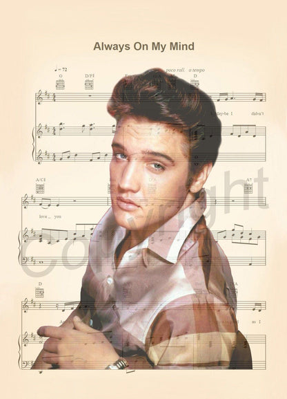 Elvis Presley Sheet Music Art Print