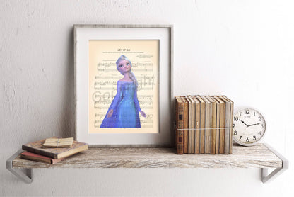Frozen Elsa Let It Go Sheet Music Art Print