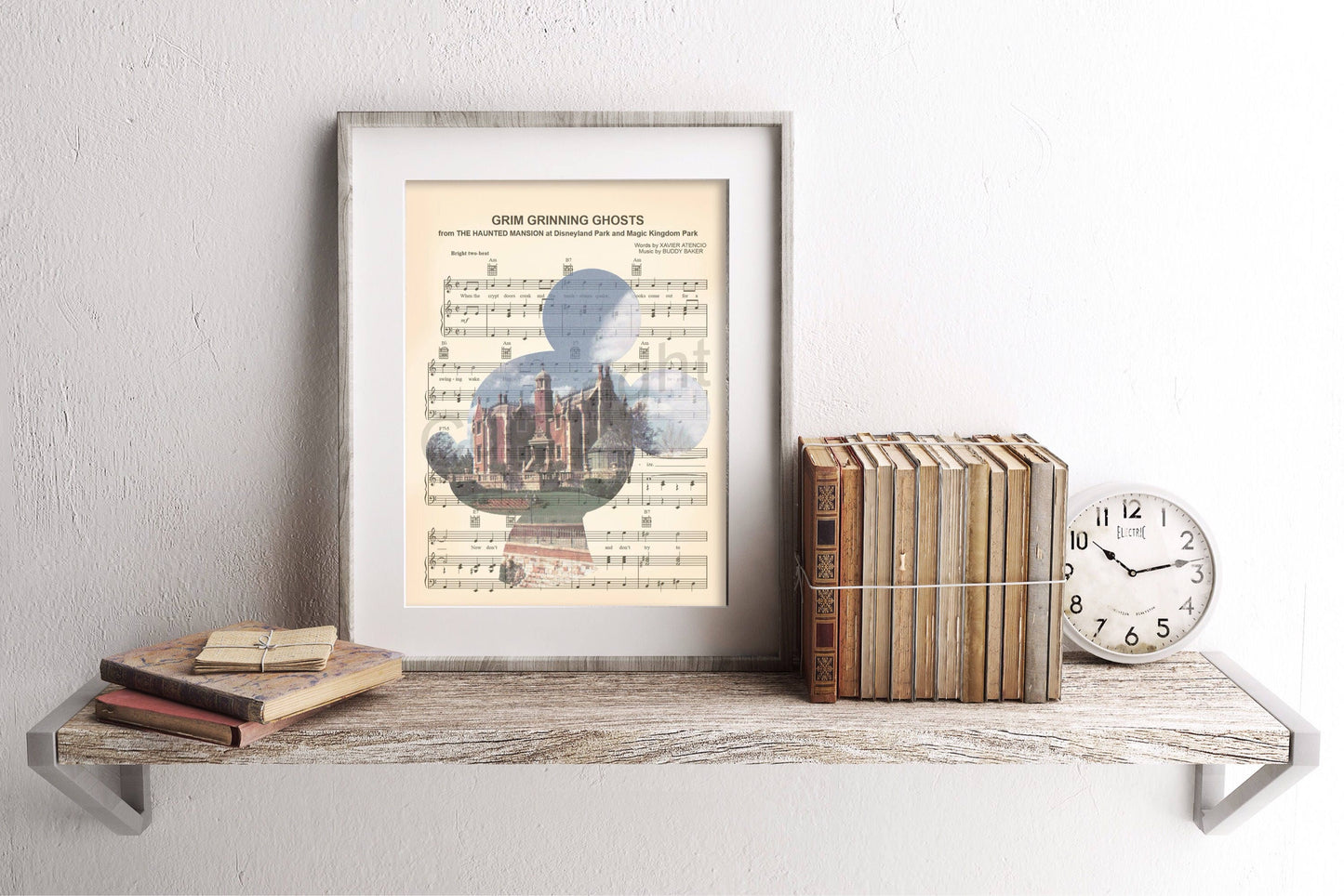 Haunted Mansion Ride Mickey Silhouette Sheet Music Art Print