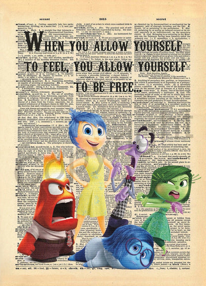 Inside Out Disney Quote Dictionary Art Print