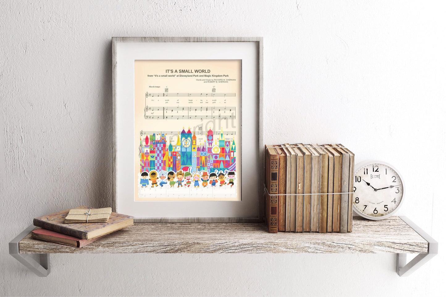 It's A Small World Boys and Girls Sheet Music Wall Art — Disney Gift for Music Lovers