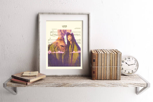 Lava Disney Pixar Sheet Music Wall Art — Disney Gift for Music Lovers