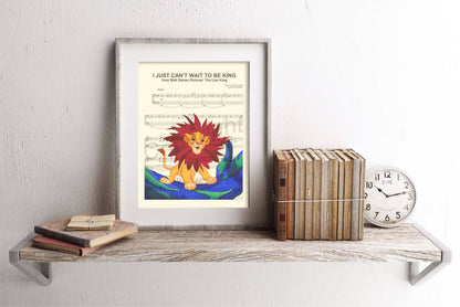 Lion King Simba I Just Can't Wait to be King Sheet Music Art Print