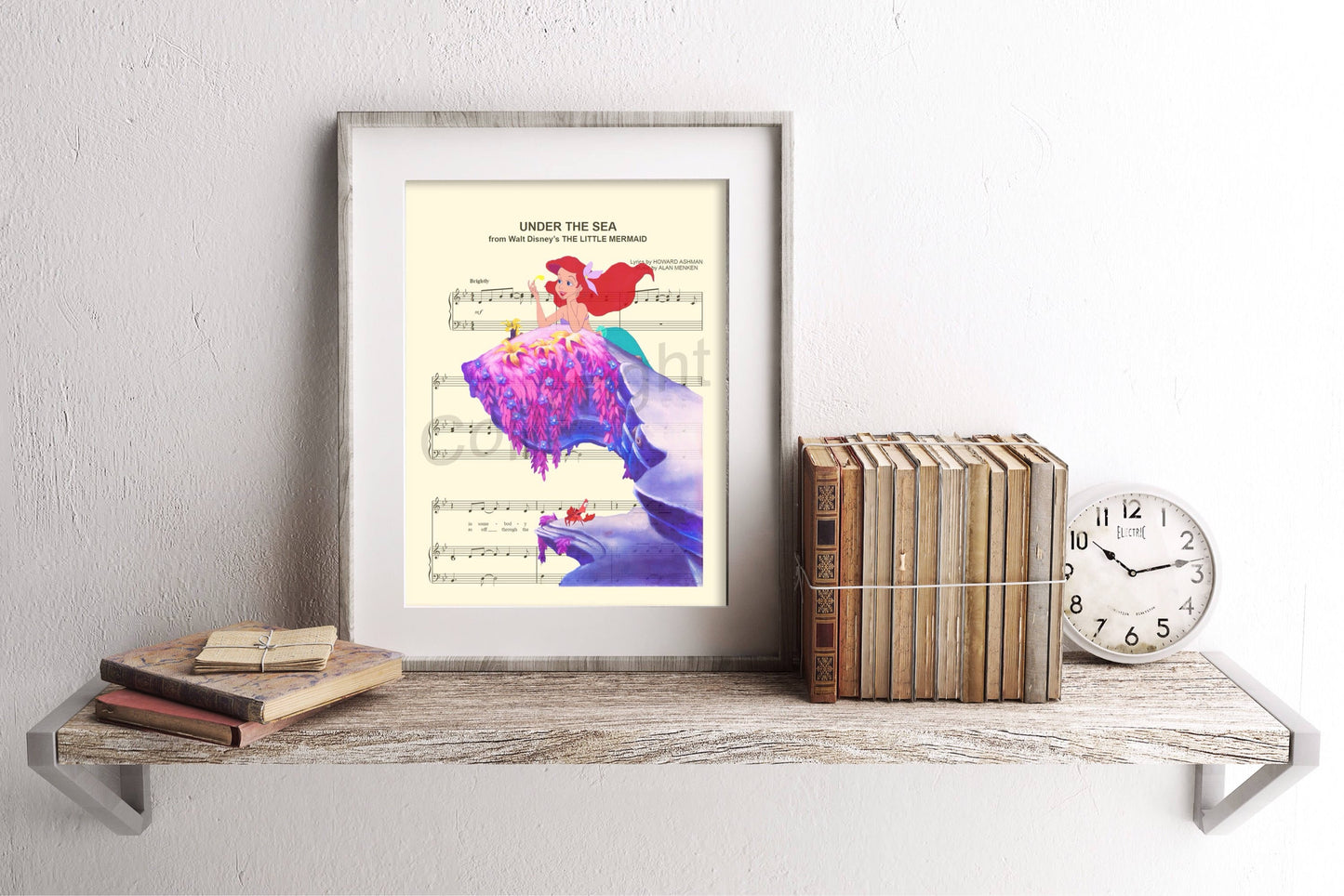 Little Mermaid Ariel Under the Sea Sheet Music Art Print