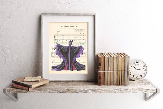 Sleeping Beauty Maleficent Sheet Music Art Print