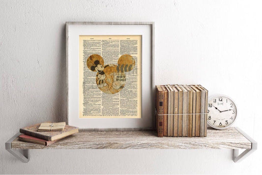 Mickey Mouse Hot Dogs Dictionary Art Print