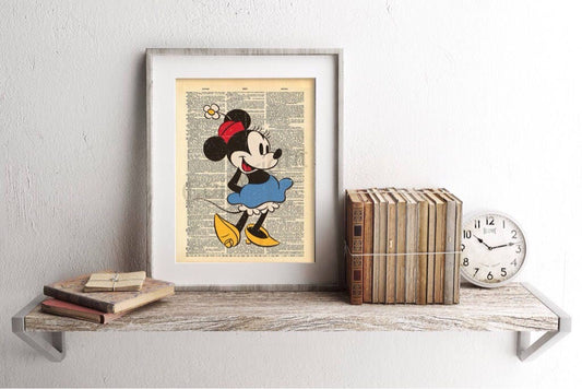 Minnie Mouse Vintage Dictionary Art Print — Disney Wall Art Gift